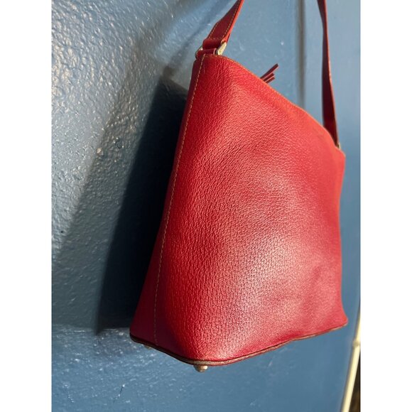 Rare Y2K Kate Spade New York Boar Skin Red Leather Shoulder Made In Ital - Picture 6 of 15